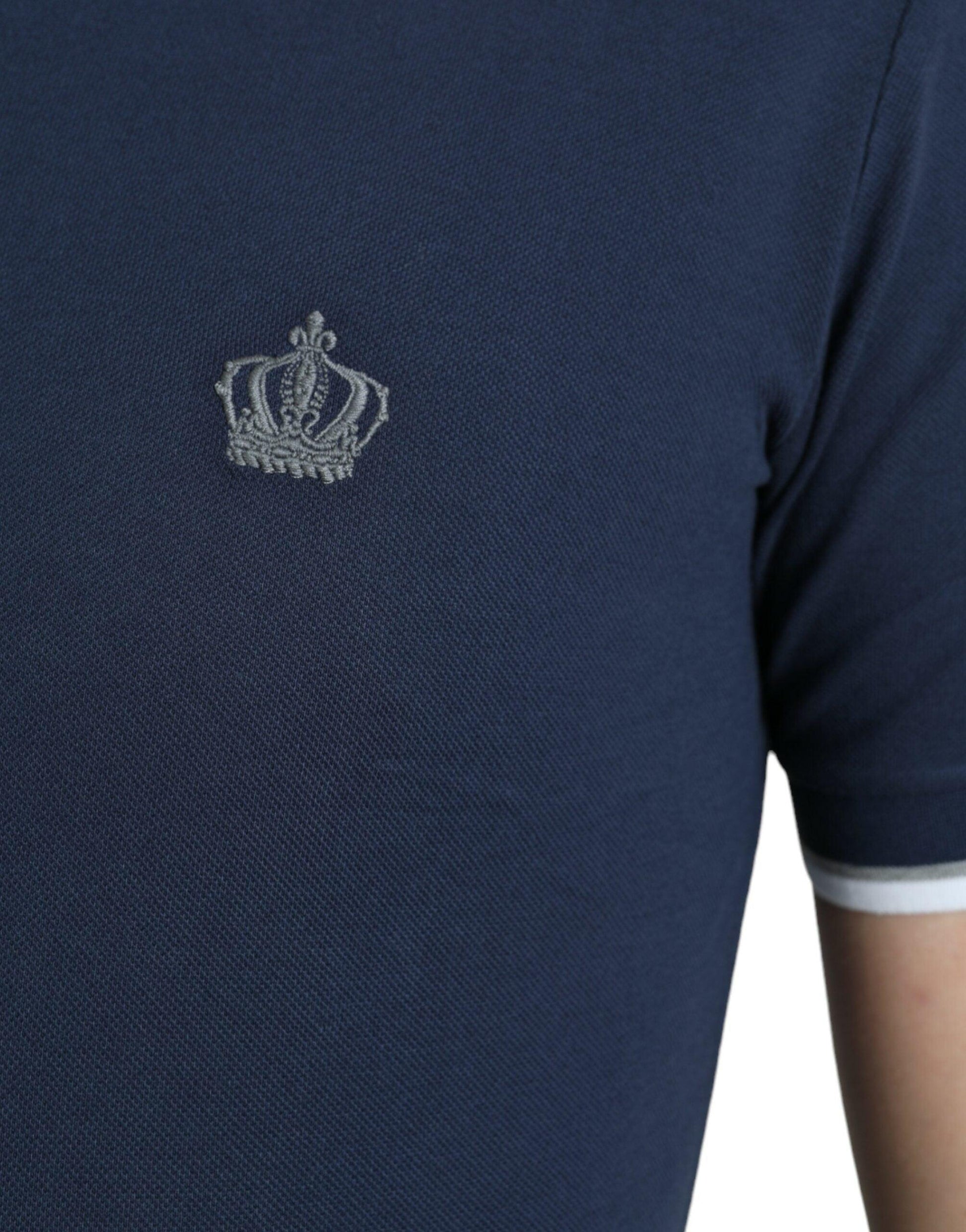 Dolce & Gabbana Elegant Crown Embroidered Polo T-Shirt - PER.FASHION