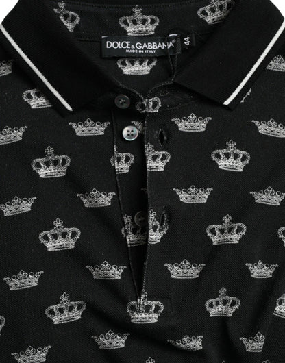 Dolce & Gabbana Elegant Crown Motif Cotton Polo Tee - PER.FASHION