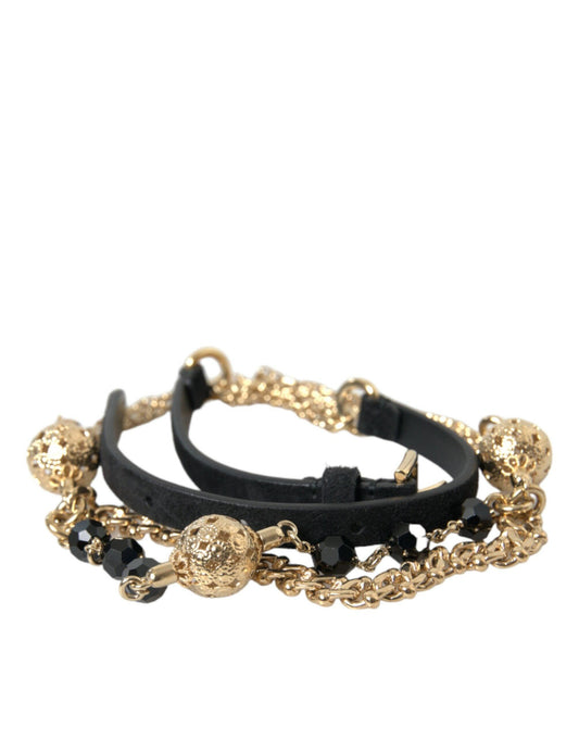 Dolce & Gabbana Elegant Crystal Bounce Leather Waist Belt - PER.FASHION