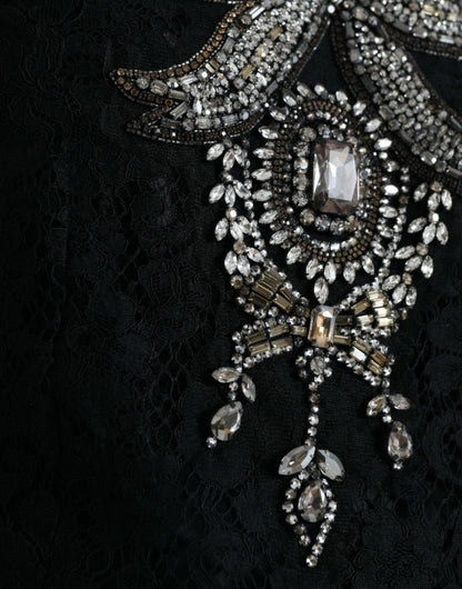 Dolce & Gabbana Elegant Crystal-Embellished Sheath Dress - PER.FASHION