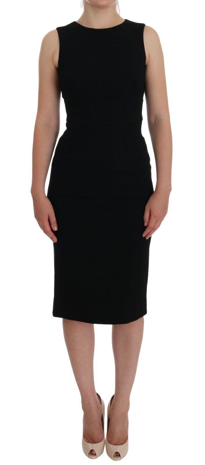 Dolce & Gabbana Elegant Crystal Sheath Knee-Length Dress - PER.FASHION
