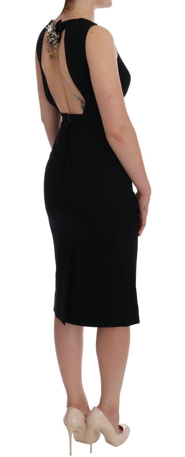 Dolce & Gabbana Elegant Crystal Sheath Knee-Length Dress - PER.FASHION