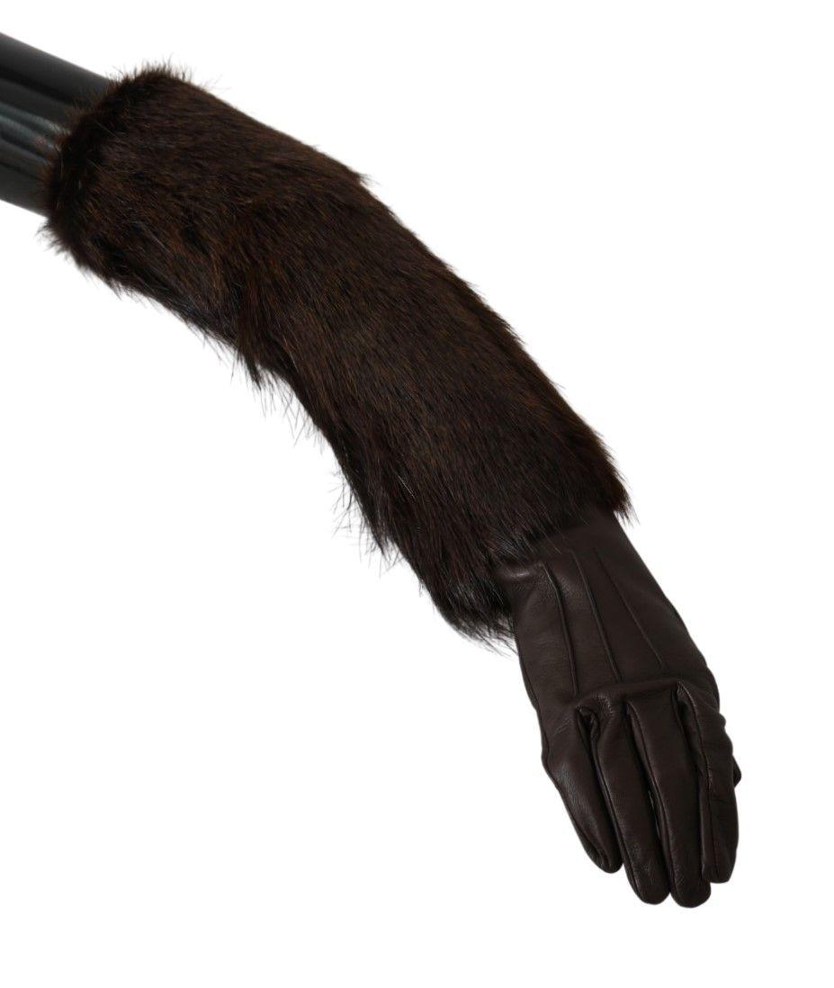 Dolce & Gabbana Elegant Elbow Length Leather Gloves - PER.FASHION