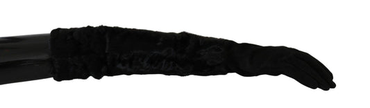 Dolce & Gabbana Elegant Elbow Length Suede Gloves - PER.FASHION