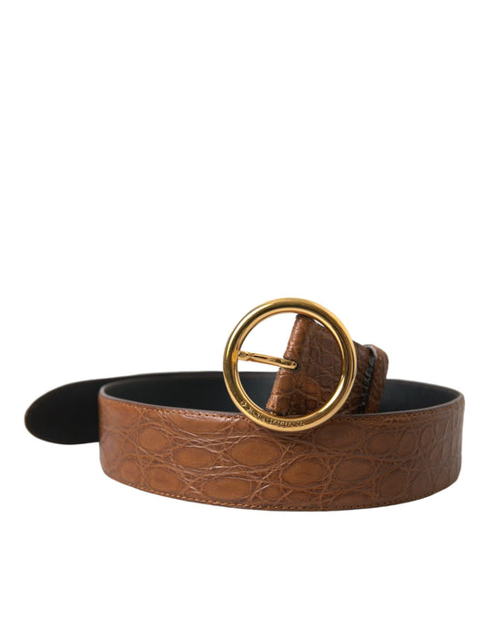 Dolce & Gabbana Elegant Exotic Leather Belt - Rich Brown - PER.FASHION