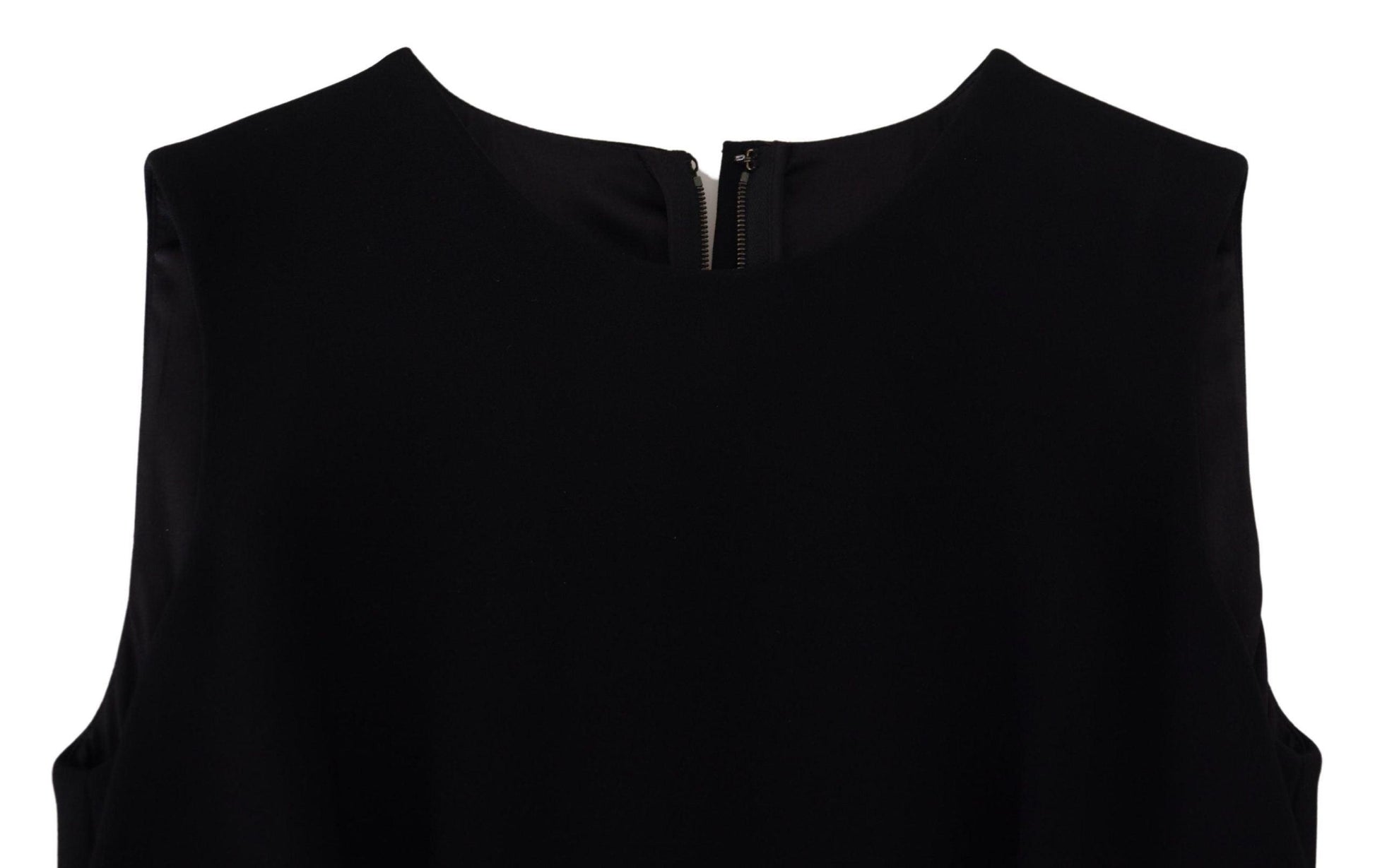 Dolce & Gabbana Elegant Fit and Flare Black Sheath Dress - PER.FASHION