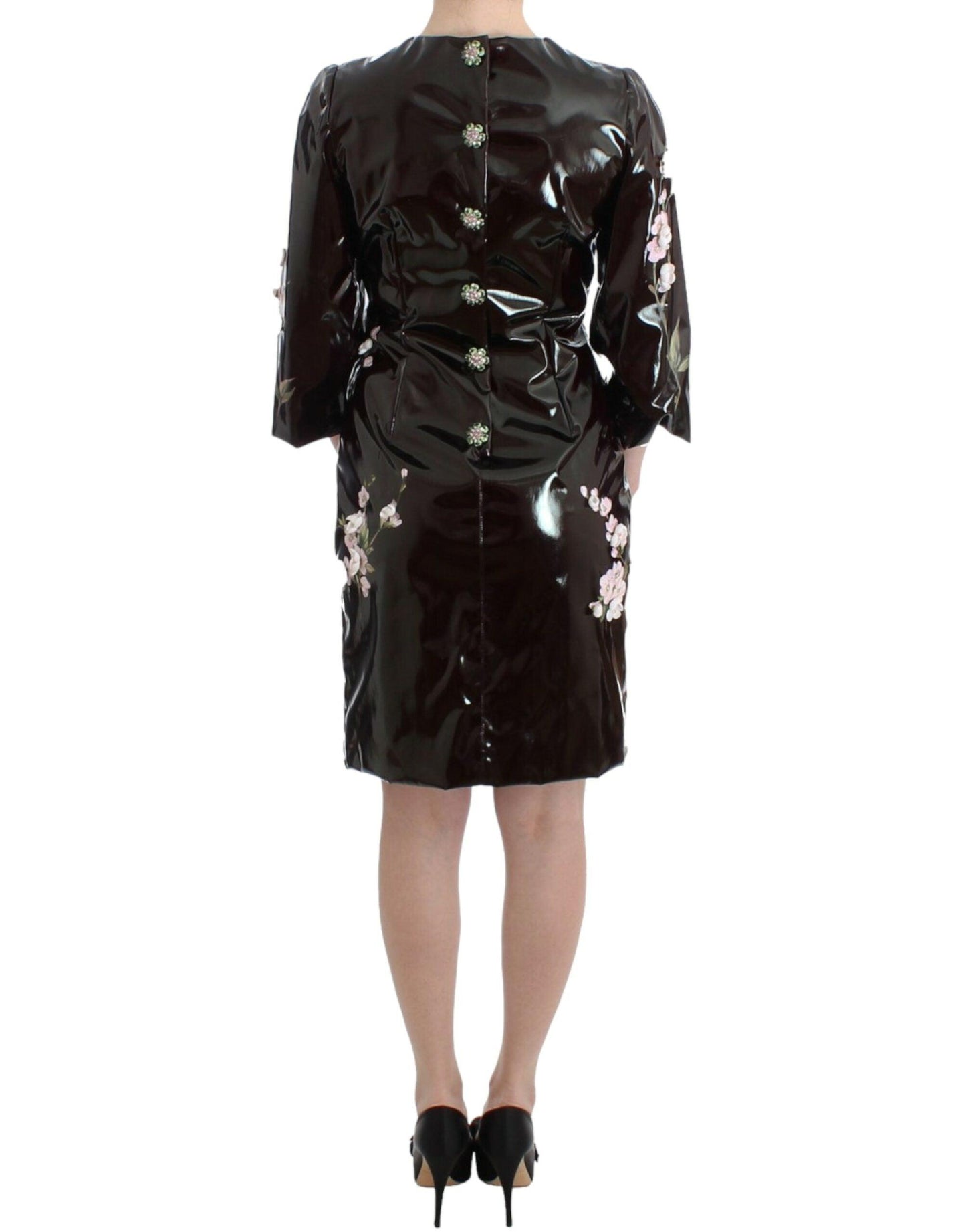 Dolce & Gabbana Elegant Floral Embellished Shift Dress - PER.FASHION