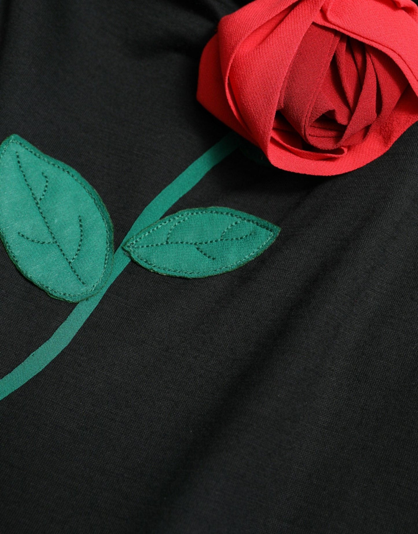 Dolce & Gabbana Elegant Floral Embroidery Wool Midi Dress - PER.FASHION