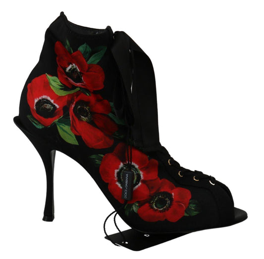 Dolce & Gabbana Elegant Floral Heel Booties - PER.FASHION