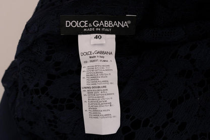 Dolce & Gabbana Elegant Floral Lace A-Line Dress - PER.FASHION