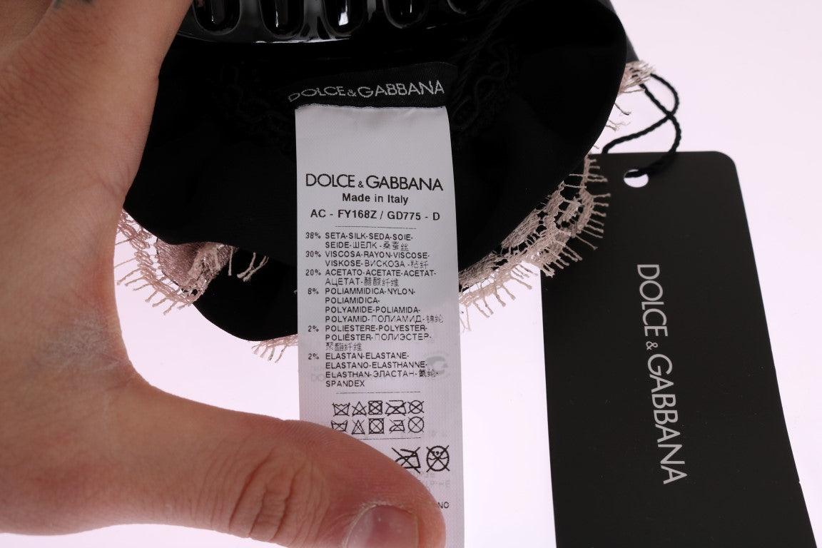 Dolce & Gabbana Elegant Floral Lace Crystal Hair Claw - PER.FASHION