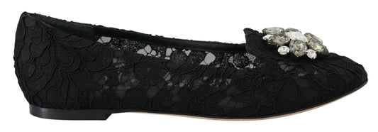 Dolce & Gabbana Elegant Floral Lace Flat Vally Shoes - PER.FASHION