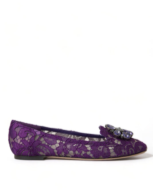 Dolce & Gabbana Elegant Floral Lace Vally Flat Shoes - PER.FASHION
