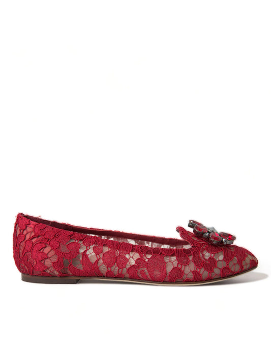 Dolce & Gabbana Elegant Floral Lace Vally Flats - PER.FASHION