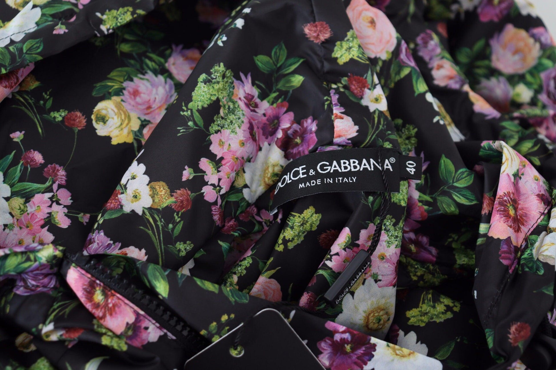 Dolce & Gabbana Elegant Floral Mini Dress with Logo Detail - PER.FASHION
