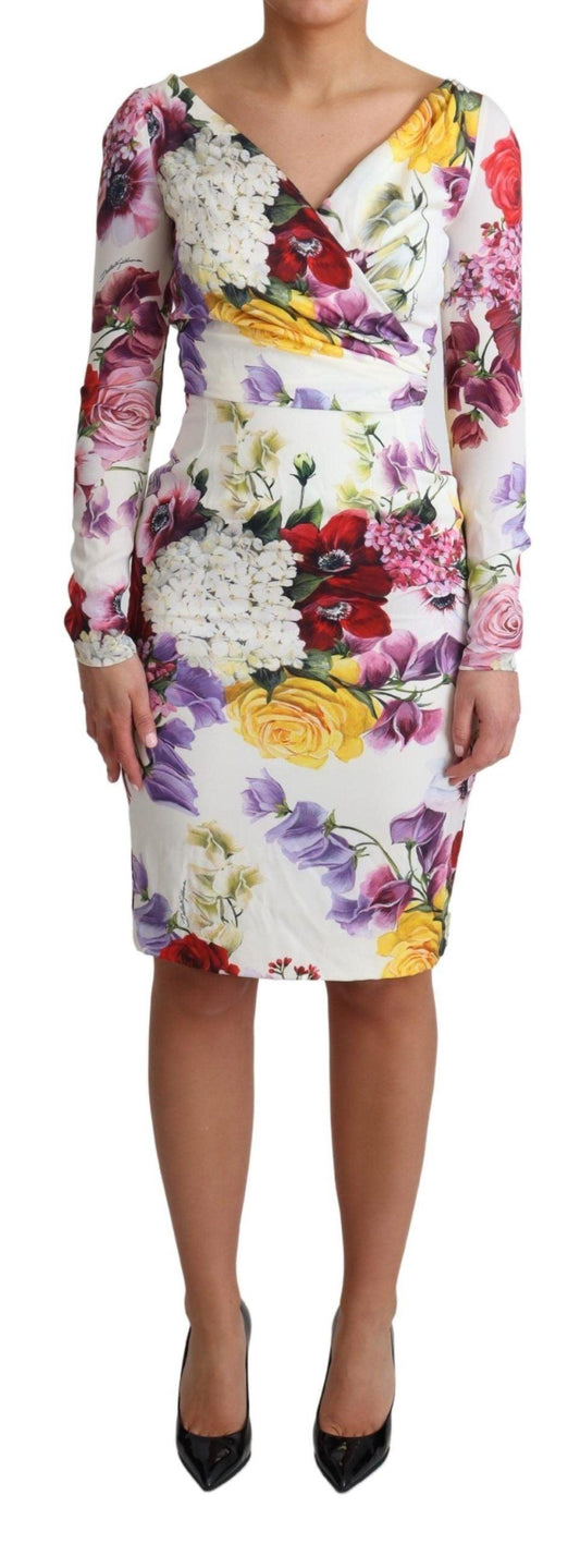 Dolce & Gabbana Elegant Floral Sheath Silk Dress - PER.FASHION