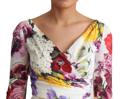 Dolce & Gabbana Elegant Floral Sheath Silk Dress - PER.FASHION