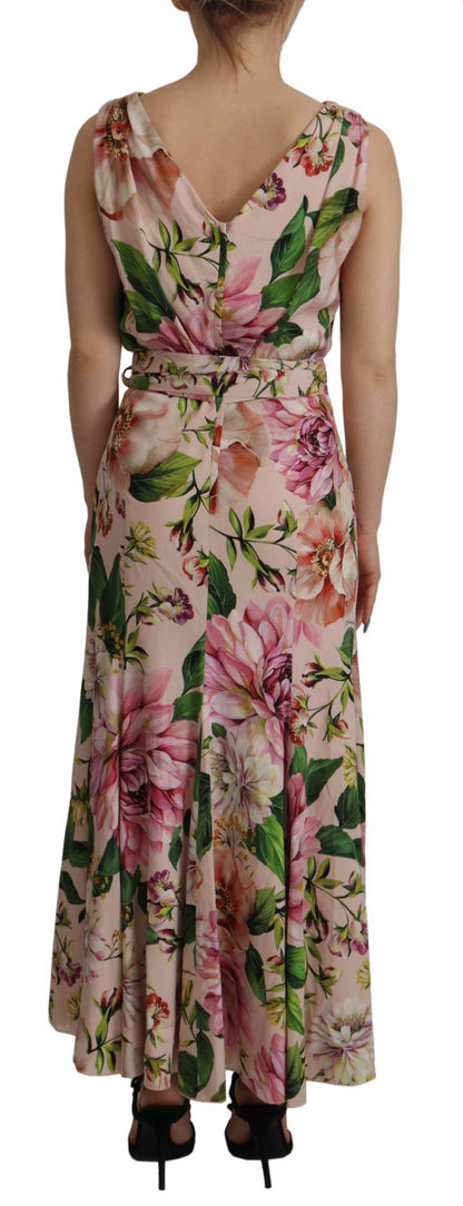 Dolce & Gabbana Elegant Floral Silk Wrap Dress - PER.FASHION