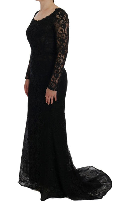 Dolce & Gabbana Elegant Full Length Black Sheath Maxi Dress - PER.FASHION