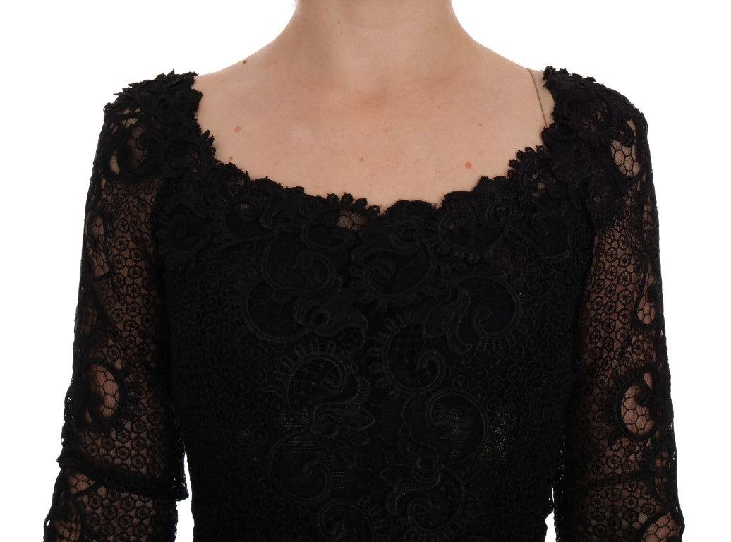 Dolce & Gabbana Elegant Full Length Black Sheath Maxi Dress - PER.FASHION