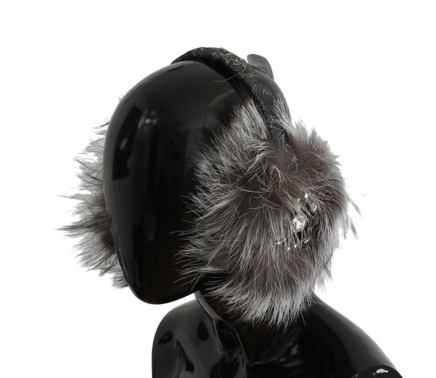 Dolce & Gabbana Elegant Fur and Crystal Ear Muffs - PER.FASHION