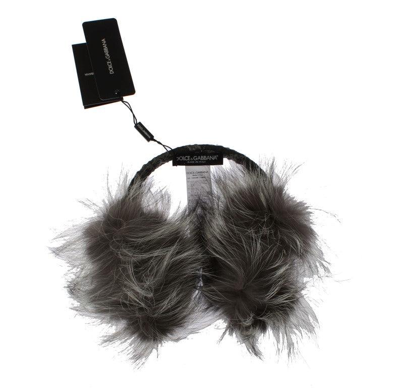 Dolce & Gabbana Elegant Fur and Crystal Ear Muffs - PER.FASHION