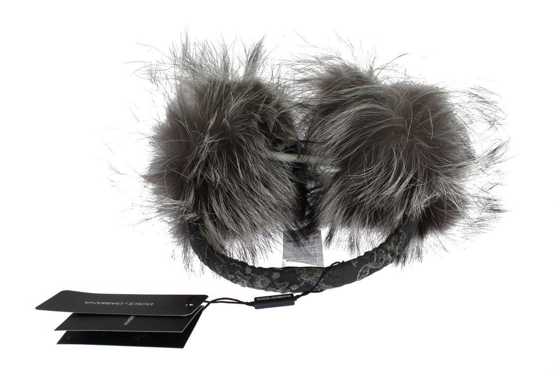 Dolce & Gabbana Elegant Fur and Crystal Ear Muffs - PER.FASHION