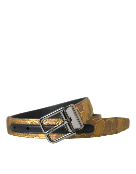 Dolce & Gabbana Elegant Gold Leather Belt - PER.FASHION
