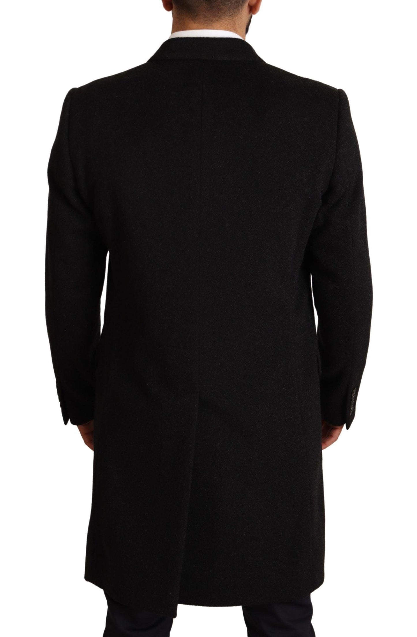 Dolce & Gabbana Elegant Gray Long Overcoat in Pure Cashmere - PER.FASHION