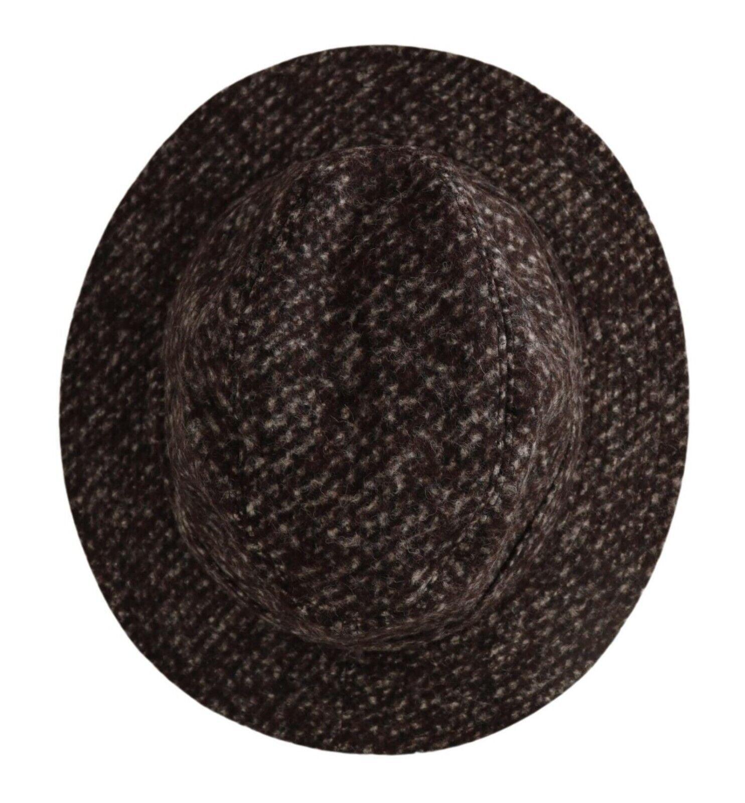 Dolce & Gabbana Elegant Gray Tweed Wide Brim Hat - PER.FASHION