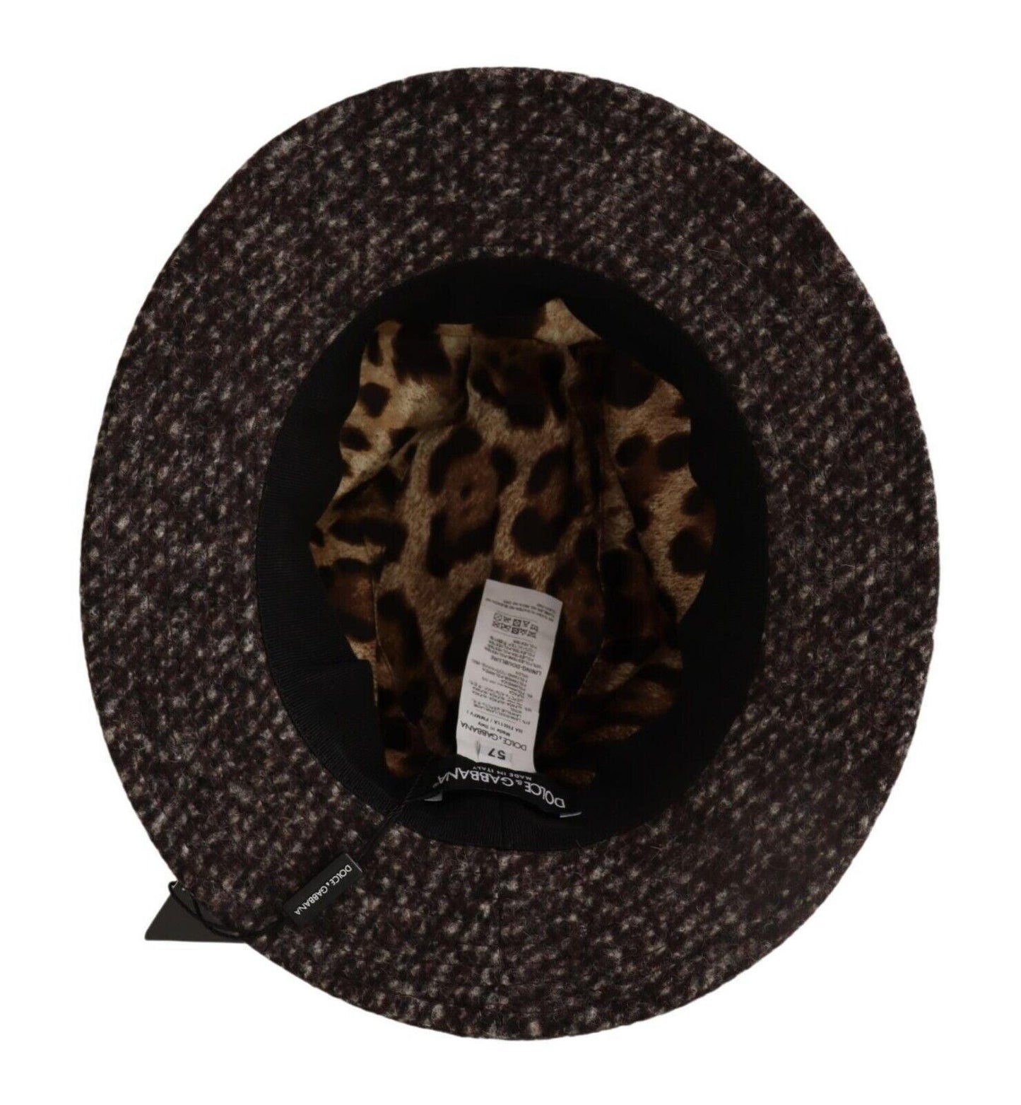 Dolce & Gabbana Elegant Gray Tweed Wide Brim Hat - PER.FASHION