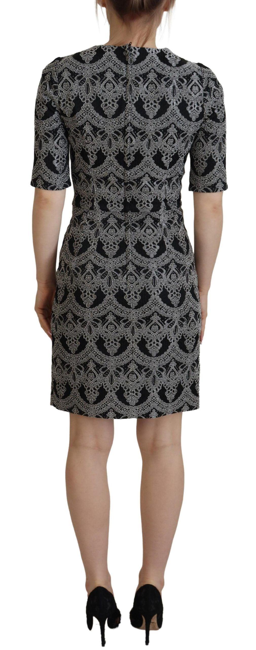 Dolce & Gabbana Elegant Jacquard Bodycon Shift Dress - PER.FASHION