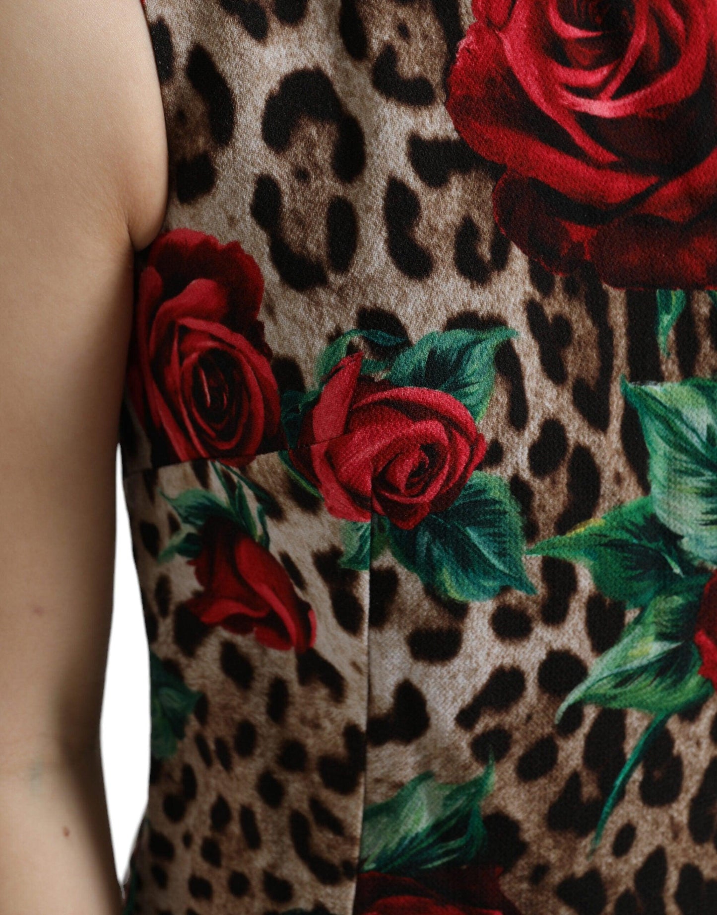 Dolce & Gabbana Elegant Leopard Floral A-Line Dress - PER.FASHION