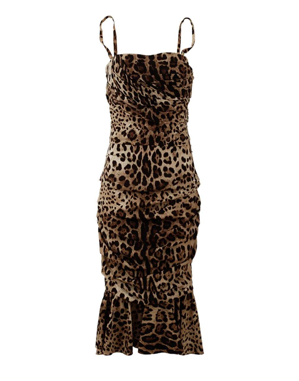 Dolce & Gabbana Elegant Leopard Print Cady Dress - PER.FASHION