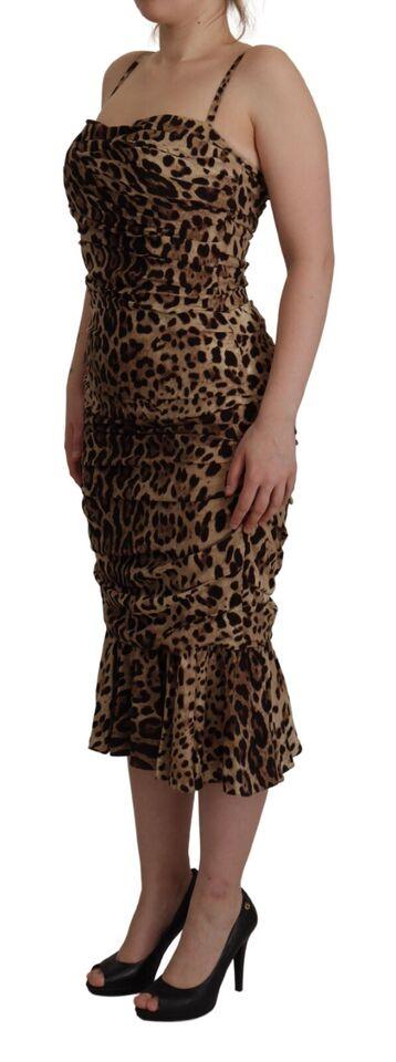 Dolce & Gabbana Elegant Leopard Print Cady Dress - PER.FASHION