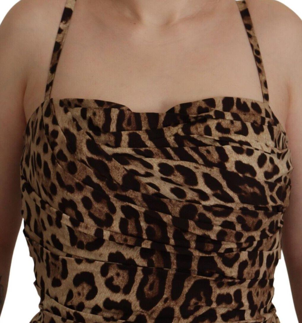 Dolce & Gabbana Elegant Leopard Print Cady Dress - PER.FASHION