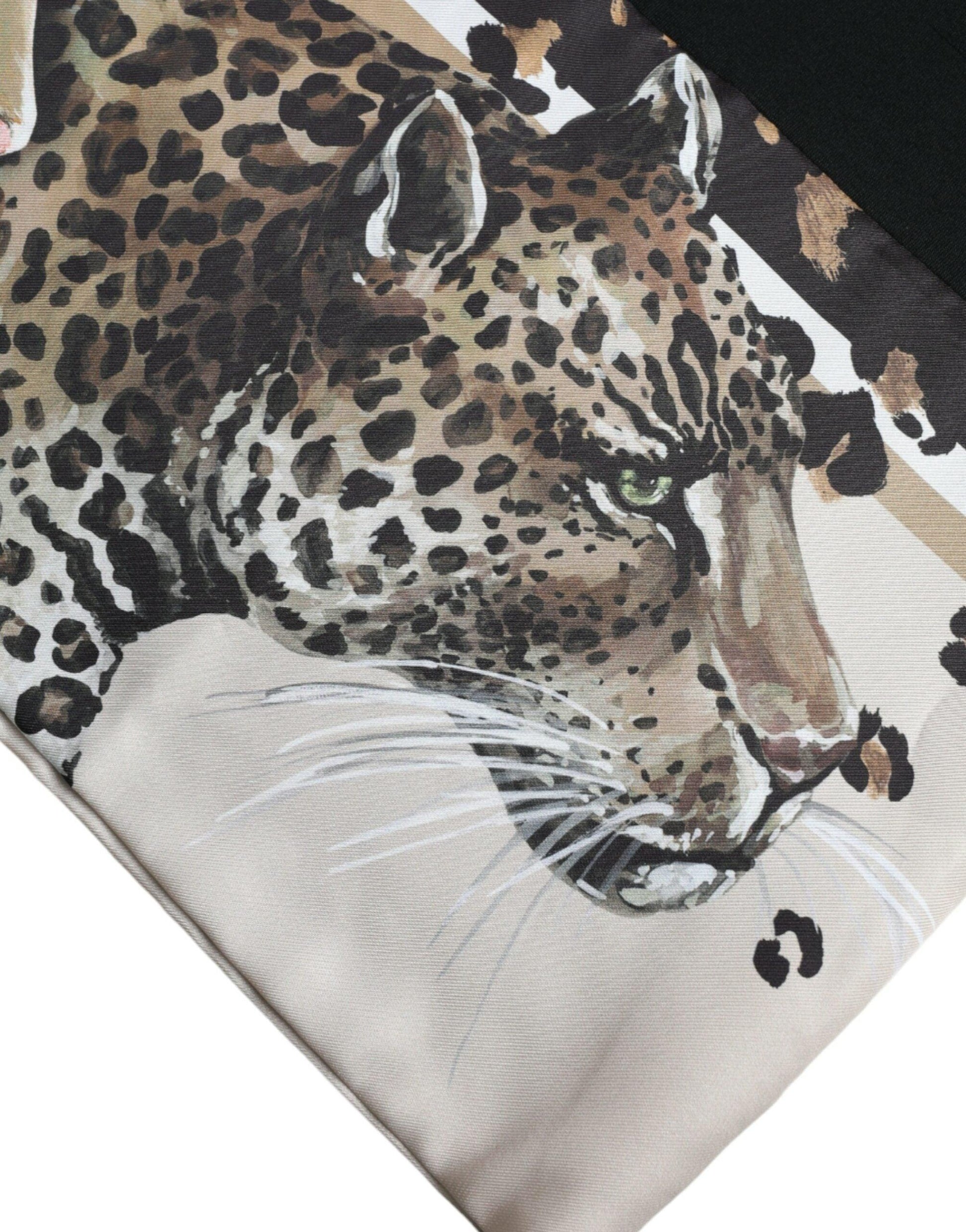 Dolce & Gabbana Elegant Leopard Print Crew Neck Tee - PER.FASHION