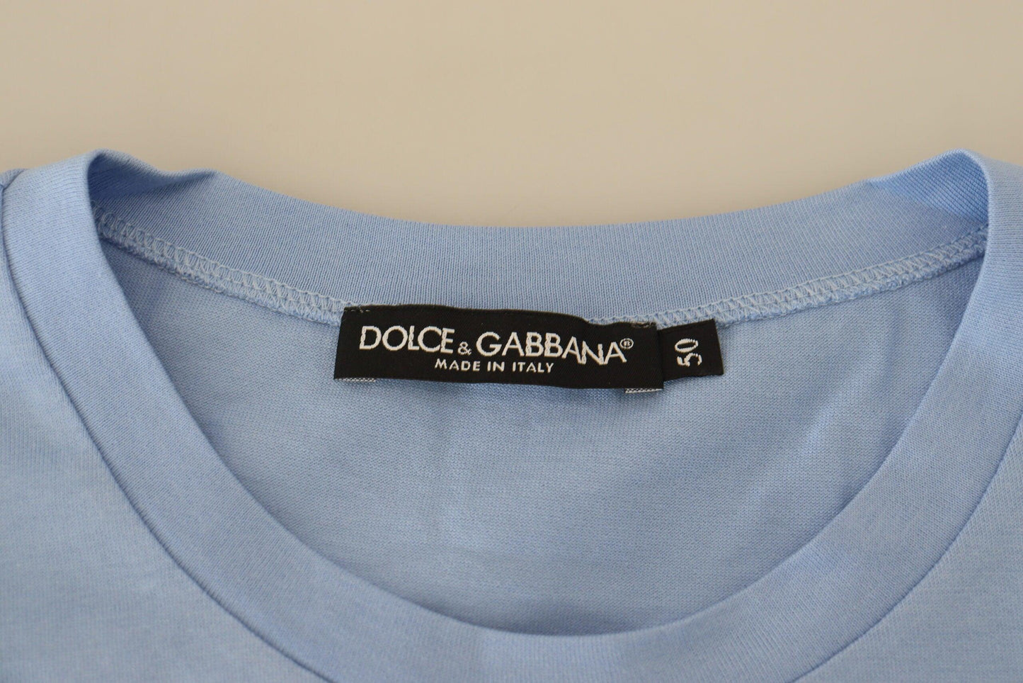 Dolce & Gabbana Elegant Light Blue Cotton Tee - PER.FASHION
