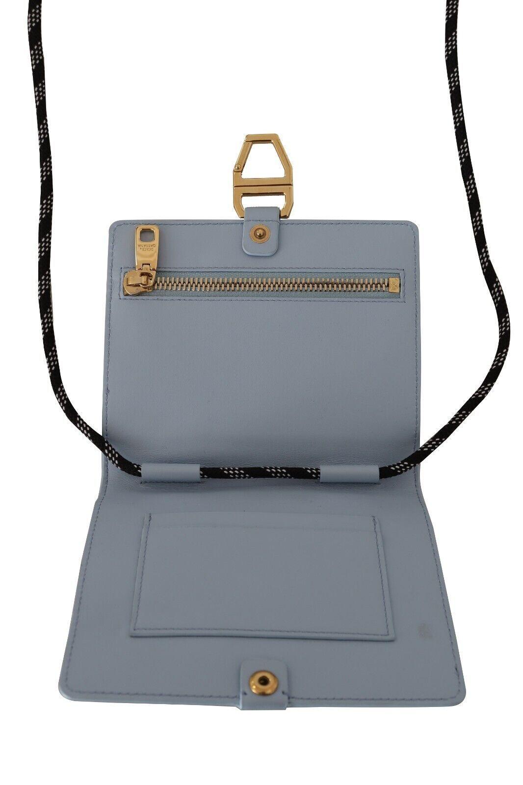 Dolce & Gabbana Elegant Light Blue Leather Bifold Wallet - PER.FASHION