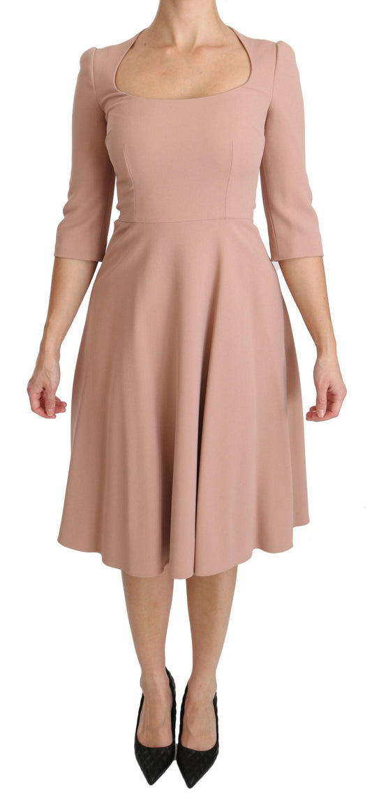 Dolce & Gabbana Elegant Light Pink A-Line Knee Length Dress - PER.FASHION