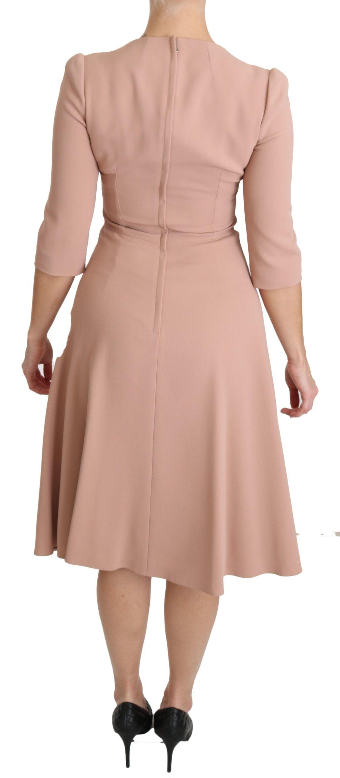 Dolce & Gabbana Elegant Light Pink A-Line Knee Length Dress - PER.FASHION