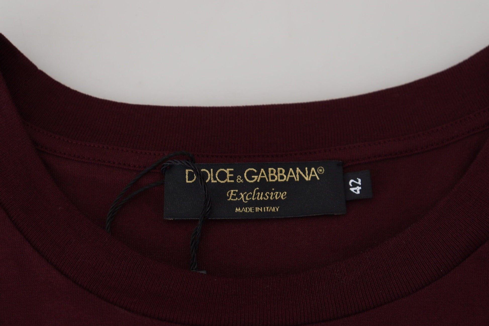 Dolce & Gabbana Elegant Maroon Crew Neck Casual Tee - PER.FASHION