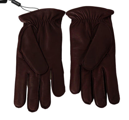 Dolce & Gabbana Elegant Maroon Wrist-Length Lambskin Gloves - PER.FASHION