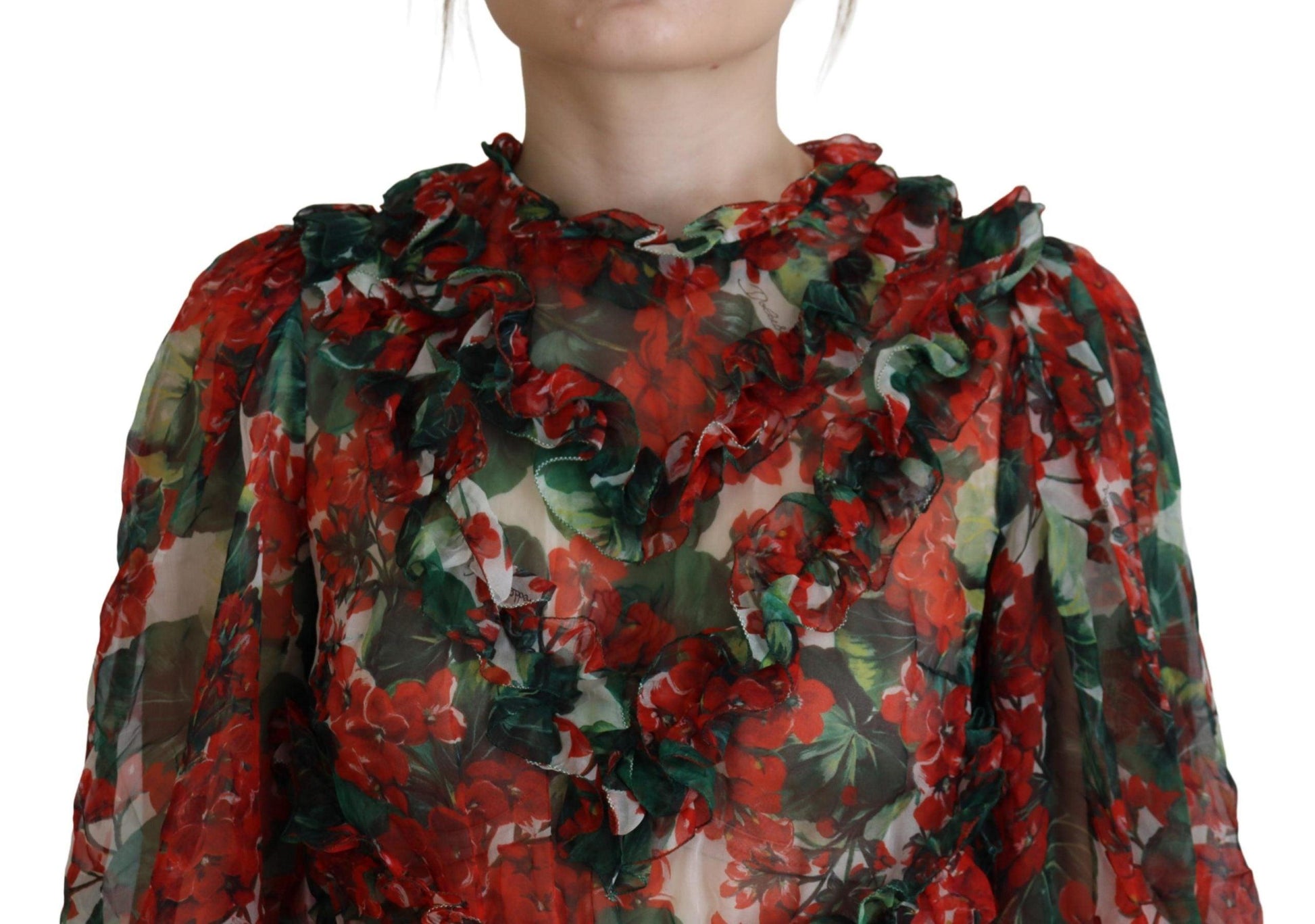 Dolce & Gabbana Elegant Multicolor A-Line Silk Dress - PER.FASHION