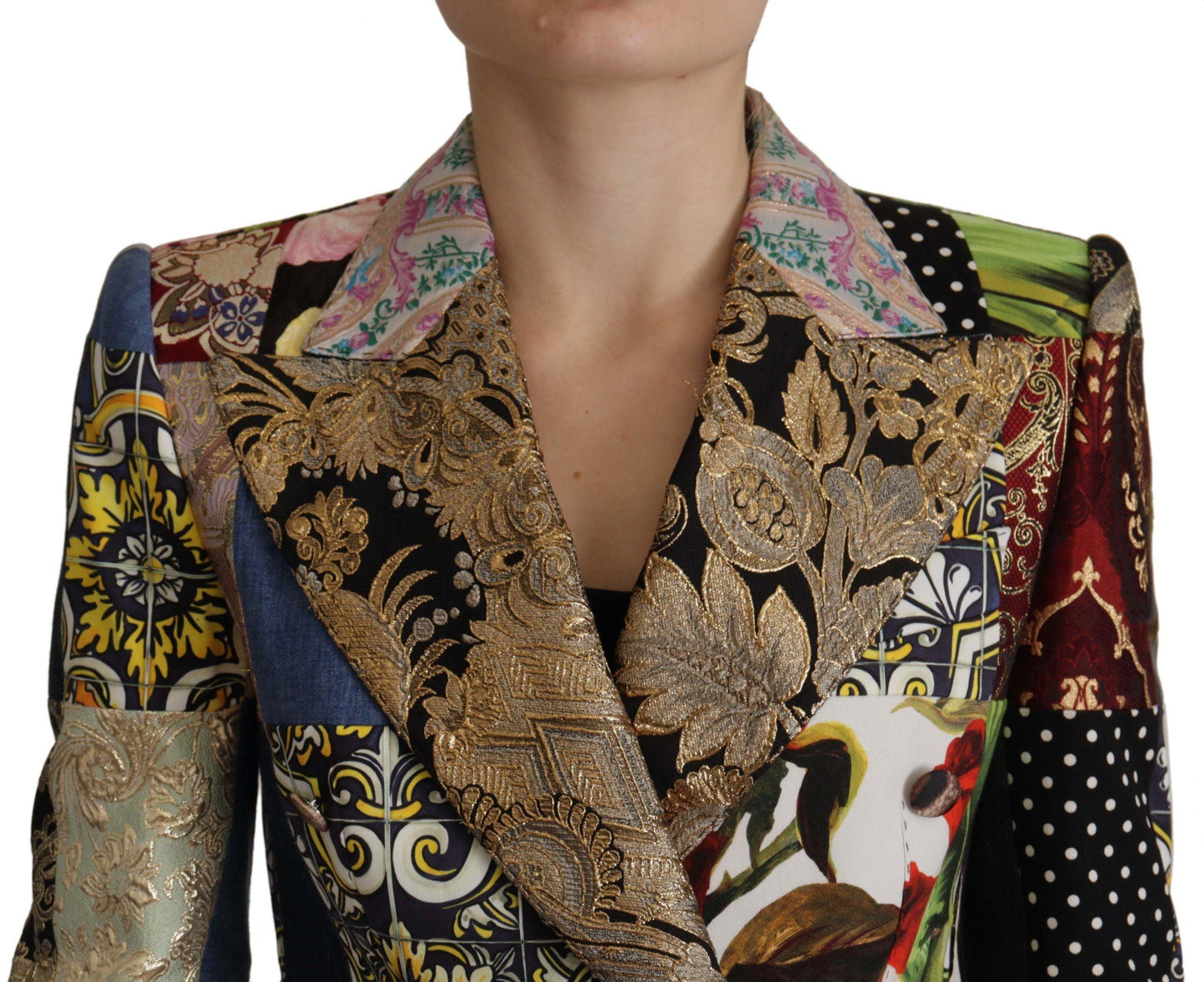 Dolce & Gabbana Elegant Multicolor Patchwork Blazer Jacket - PER.FASHION