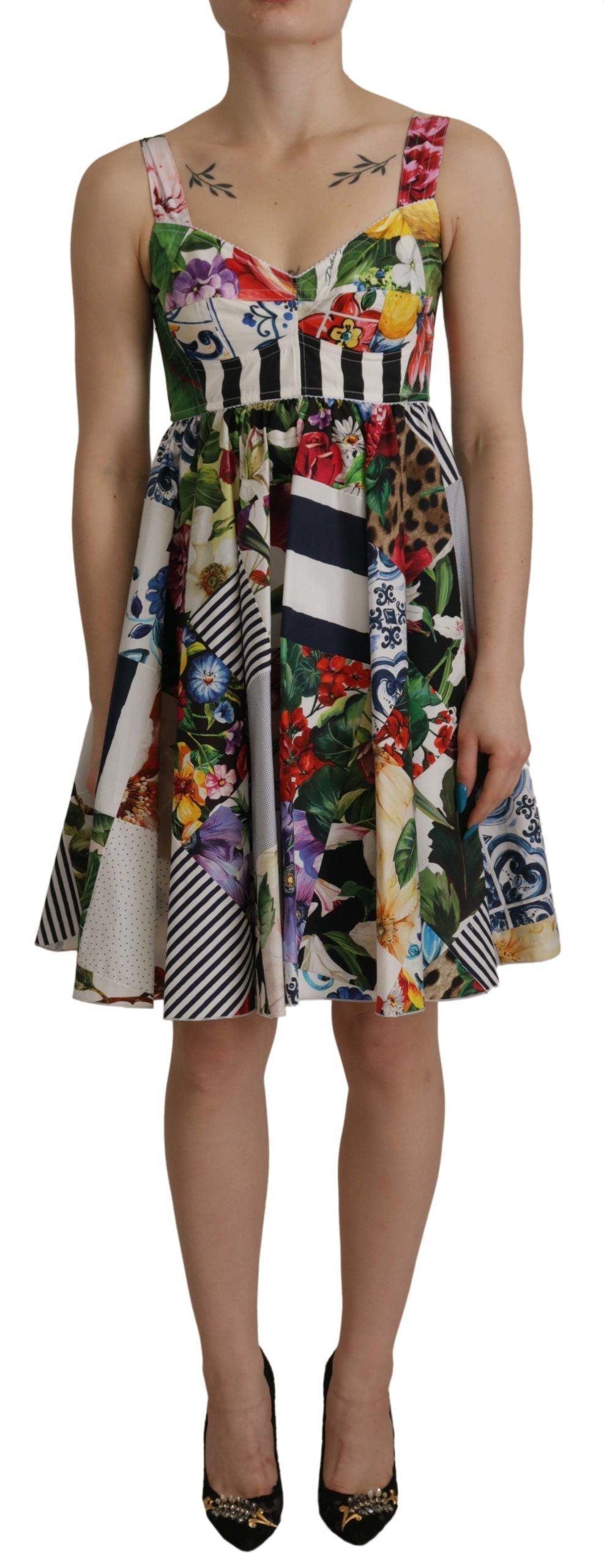 Dolce & Gabbana Elegant Patchwork Mini Dress in Vibrant Multicolor - PER.FASHION