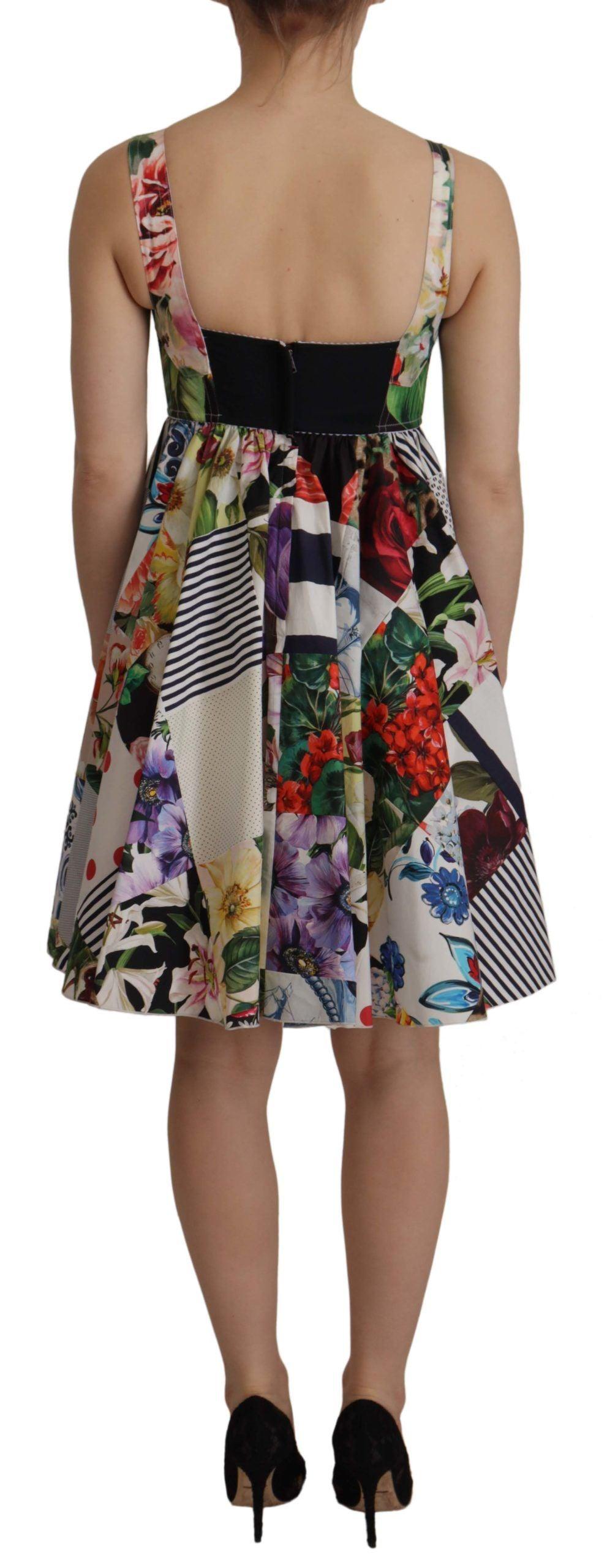 Dolce & Gabbana Elegant Patchwork Mini Dress in Vibrant Multicolor - PER.FASHION