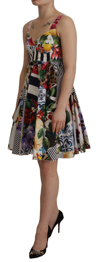 Dolce & Gabbana Elegant Patchwork Mini Dress in Vibrant Multicolor - PER.FASHION