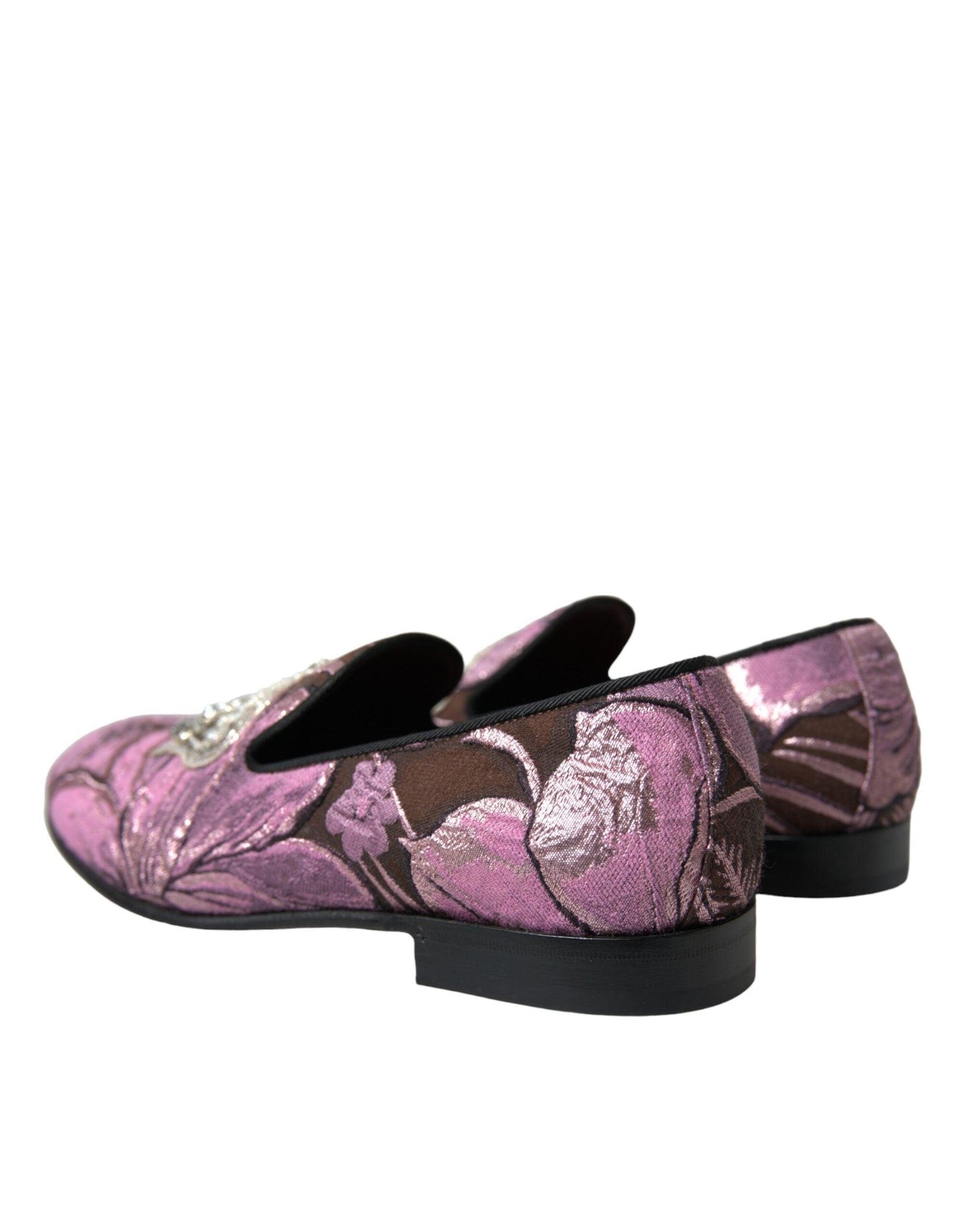 Dolce & Gabbana Elegant Pink Crystal-Embellished Loafers - PER.FASHION