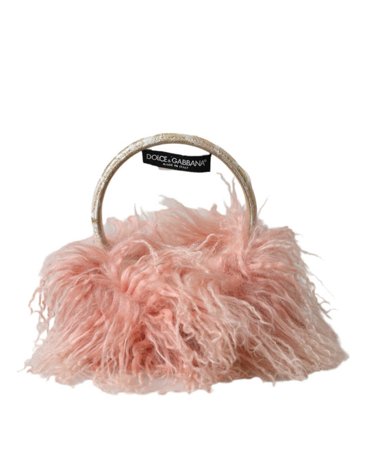 Dolce & Gabbana Elegant Pink Fur Earmuffs - Winter Chic Accessory - PER.FASHION